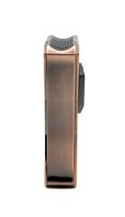 Metalik Bronz Çift Pürmüz Alevli Puro Çakmağı – Entegre Delicili (Punch)