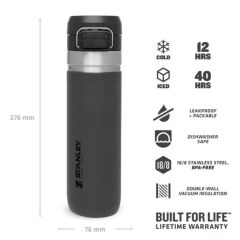 Stanley The Quick Flip Paslanmaz Çelik Termos Bardak 0.70 LT(24 OZ) - Charcoal