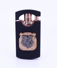 Kaplan Kabartma Amblem Tek Torch Puro Çakmağı - Siyah