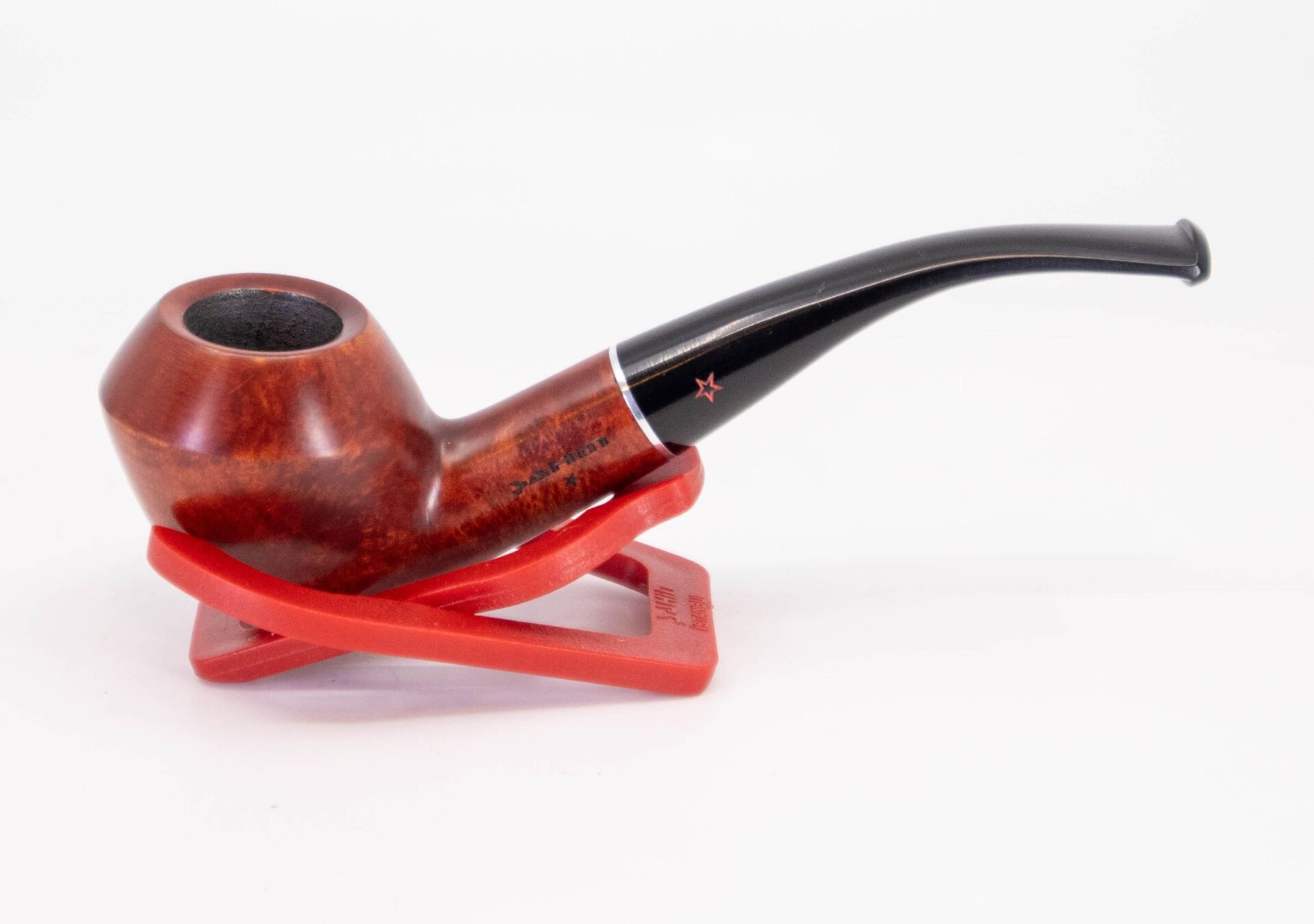 Şahin Kırmızı Yıldız 145 9mm. Filtreli Ebonit Saplı Pipo - Rhodesian 237027
