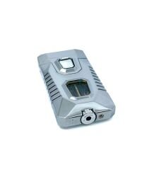 Metal Çift Yanmalı Işıklı Çakmak - Gri