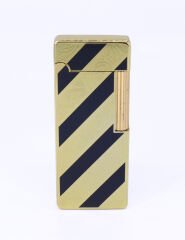 Parlak Sarı - Siyah Şerit  Gravür İşlemeli Çakmak