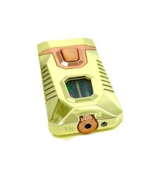 Metal Çift Yanmalı Işıklı Çakmak - Altın Rengi