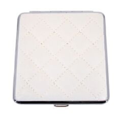 Angelo Kapitone İşleme Deri Kaplama Tabaka - Beyaz