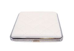 Angelo Kapitone İşleme Deri Kaplama Tabaka - Beyaz