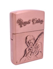 Neşet Ertaş Gravür İşlemeli Metal Çakmak - Bronz Renk