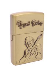 Neşet Ertaş Gravür İşlemeli Metal Çakmak - Pirinç