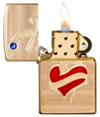 Zippo Heart And Sword Design Armor Case Çakmak