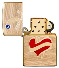 Zippo Heart And Sword Design Armor Case Çakmak