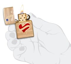 Zippo Heart And Sword Design Armor Case Çakmak