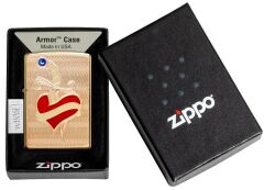 Zippo Heart And Sword Design Armor Case Çakmak