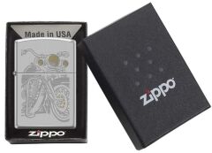 Zippo Satin Chrome Motorcycle  - Motosiklet Dizayn Çakmak