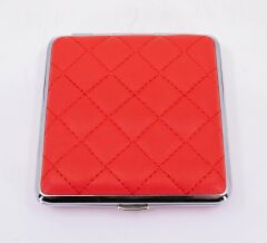 Angelo Kapitone İşleme Deri Kaplama Tabaka - Kırmızı