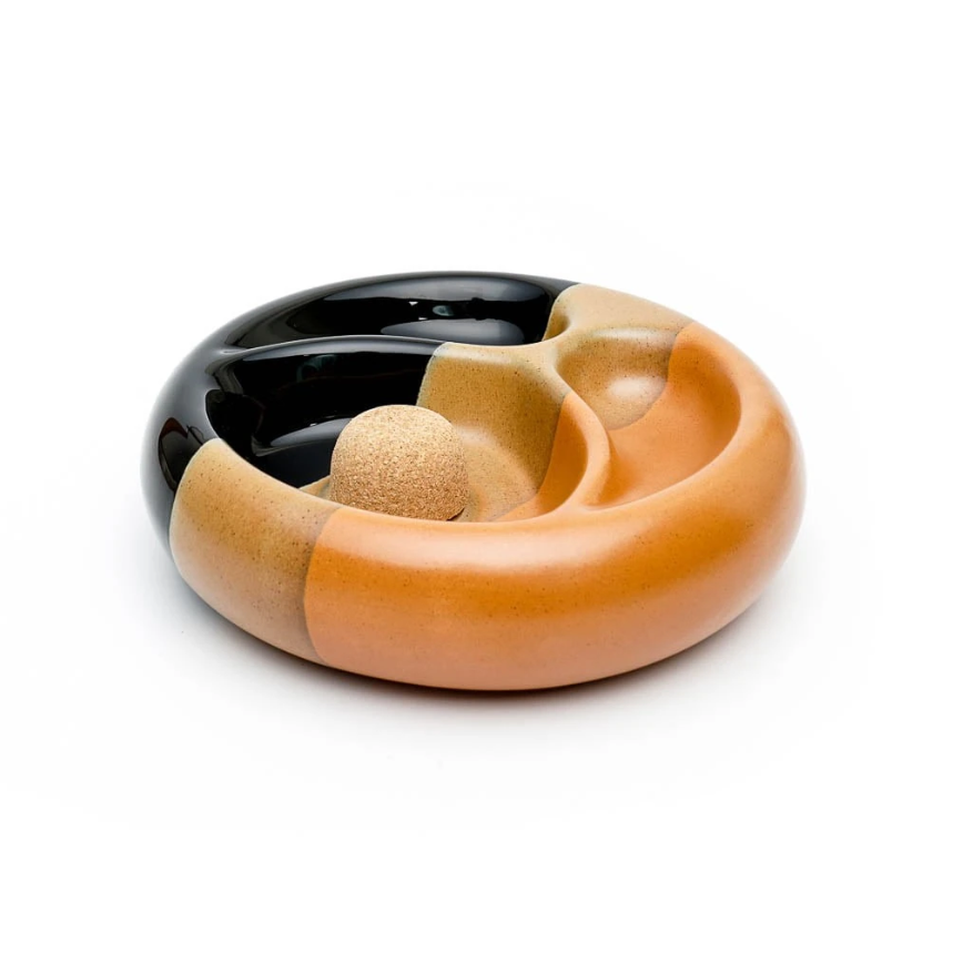 Hauser Mantarlı Porselen Pipo Küllüğü Siyah-Kahverengi