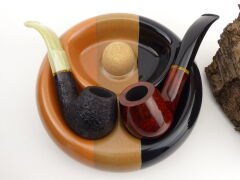 Hauser Mantarlı Porselen Pipo Küllüğü Siyah-Kahverengi