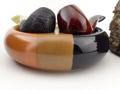 Hauser Mantarlı Porselen Pipo Küllüğü Siyah-Kahverengi