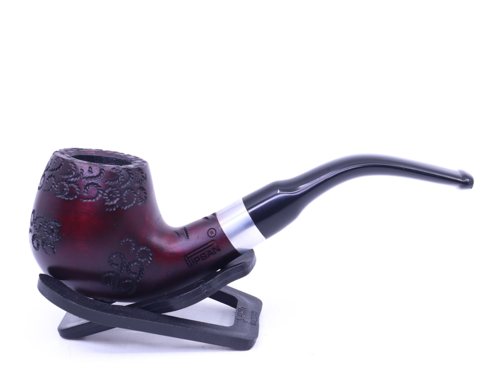 Pipsan İşlemeli Gemici Pipo 9 mm Filtre Metal Bilezikli