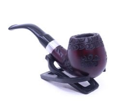 Pipsan İşlemeli Gemici Pipo 9 mm Filtre Metal Bilezikli