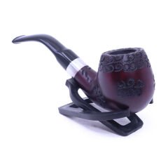 Pipsan İşlemeli Gemici Pipo 9 mm Filtre Metal Bilezikli