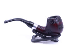 Pipsan İşlemeli Gemici Pipo 9 mm Filtre Metal Bilezikli