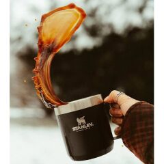 The Legendary Camp Mug Kapaklı Termos Bardak 0.35L  12oz - Matte Black Pebble