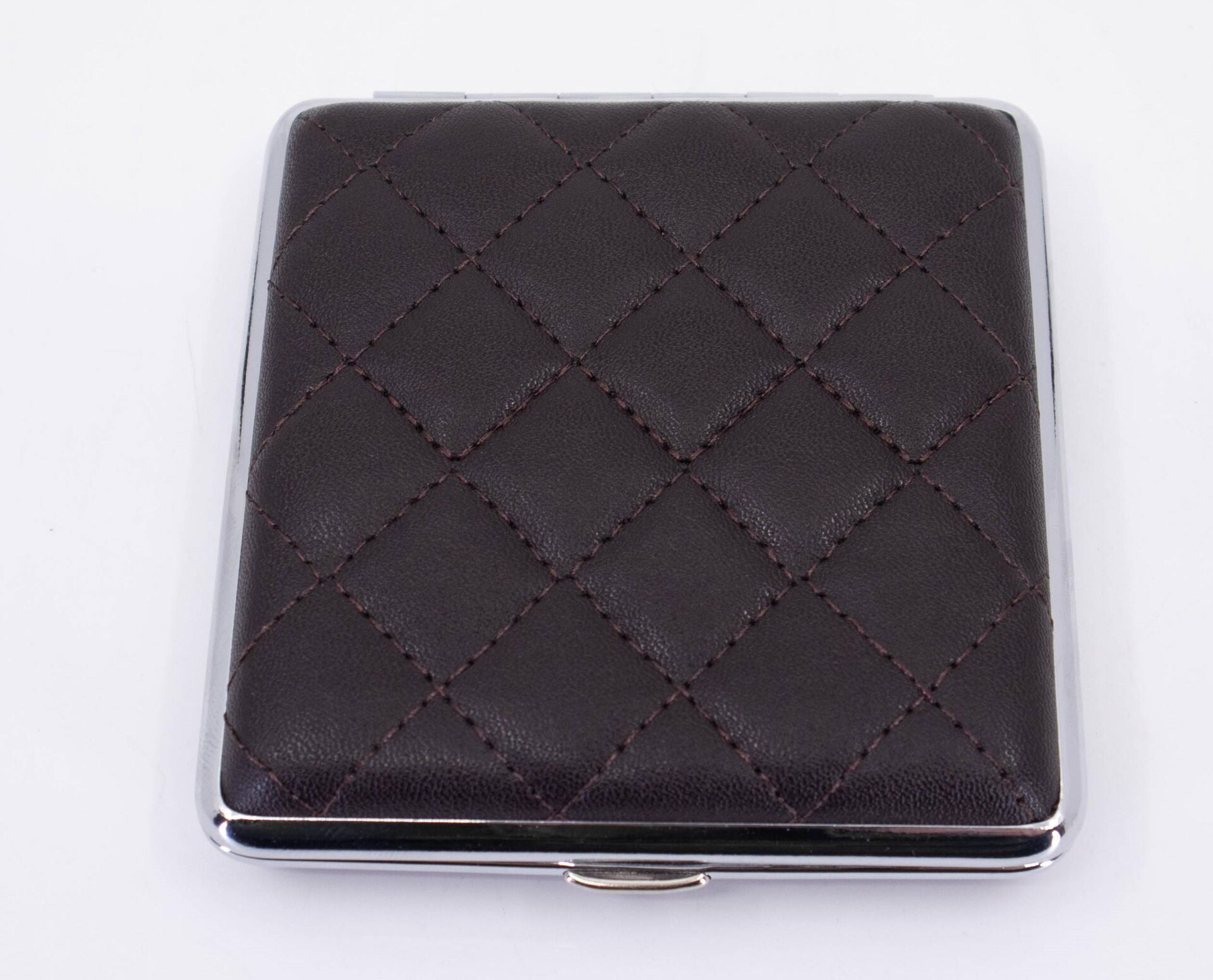 Angelo Kapitone İşleme Deri Kaplama Tabaka - Koyu Kahverengi