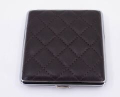 Angelo Kapitone İşleme Deri Kaplama Tabaka - Koyu Kahverengi