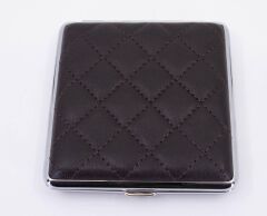 Angelo Kapitone İşleme Deri Kaplama Tabaka - Koyu Kahverengi