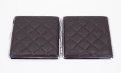 Angelo Kapitone İşleme Deri Kaplama Tabaka - Koyu Kahverengi