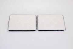 Angelo Kapitone İşleme Deri Kaplama Slim Tabaka - Beyaz