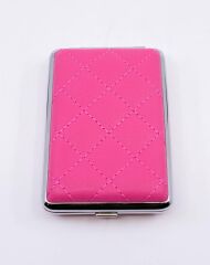 Angelo Kapitone İşleme Deri Kaplama Slim Tabaka - Pembe