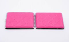 Angelo Kapitone İşleme Deri Kaplama Slim Tabaka - Pembe