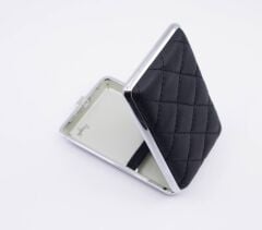 Angelo Kapitone İşleme Deri Kaplama Slim Tabaka - Siyah