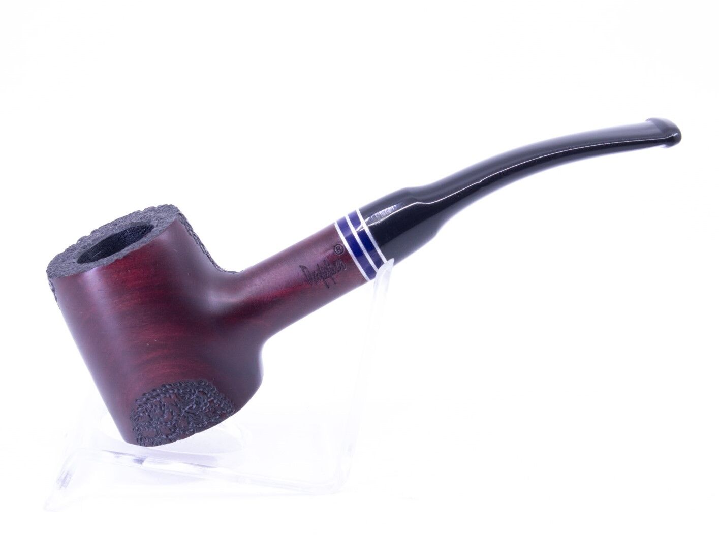 Dapper İşlemeli 9mm Filtreli Poker Pipo (Mavi Bilezik) 04