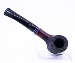 Dapper İşlemeli 9mm Filtreli Poker Pipo (Mavi Bilezik) 04