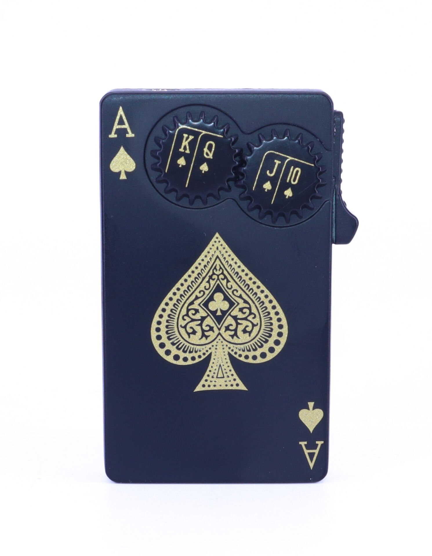 Maça As Dizayn Tek Torch Puro Çakmağı - Siyah