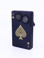 Maça As Dizayn Tek Torch Puro Çakmağı - Siyah