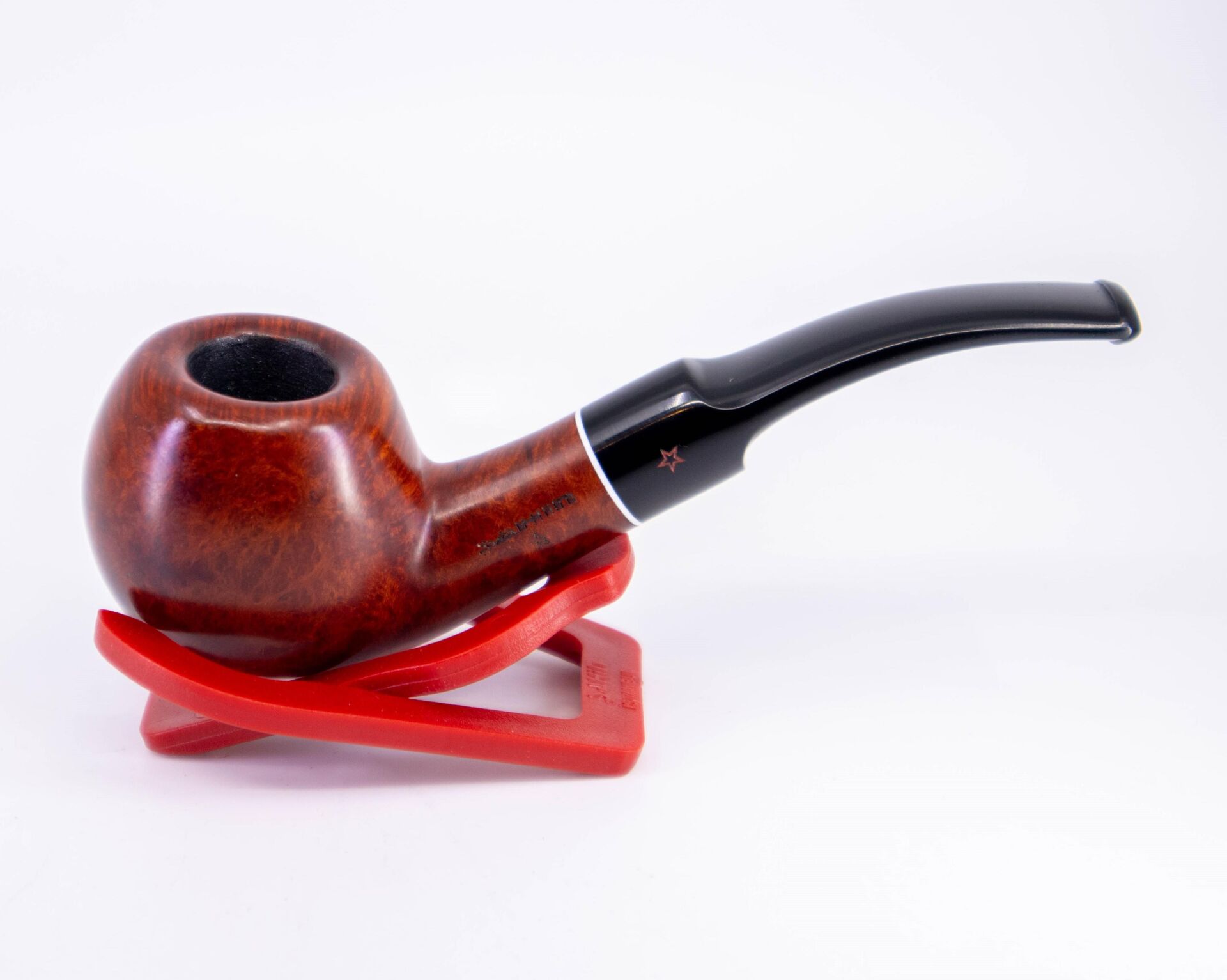 Şahin Kırmızı Yıldız 234 9mm. Filtreli Akrilik Saplı Pipo - Bent Billiard 237099b