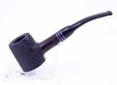 Dapper İşlemeli 9mm Filtreli Poker Pipo (Mavi Bilezik) 05