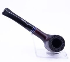 Dapper İşlemeli 9mm Filtreli Poker Pipo (Mavi Bilezik) 05