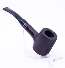 Dapper İşlemeli 9mm Filtreli Poker Pipo (Mavi Bilezik) 05