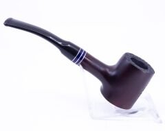 Dapper İşlemeli 9mm Filtreli Poker Pipo (Mavi Bilezik) 05