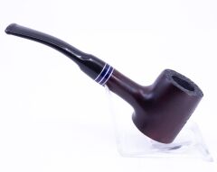 Dapper İşlemeli 9mm Filtreli Poker Pipo (Mavi Bilezik) 05