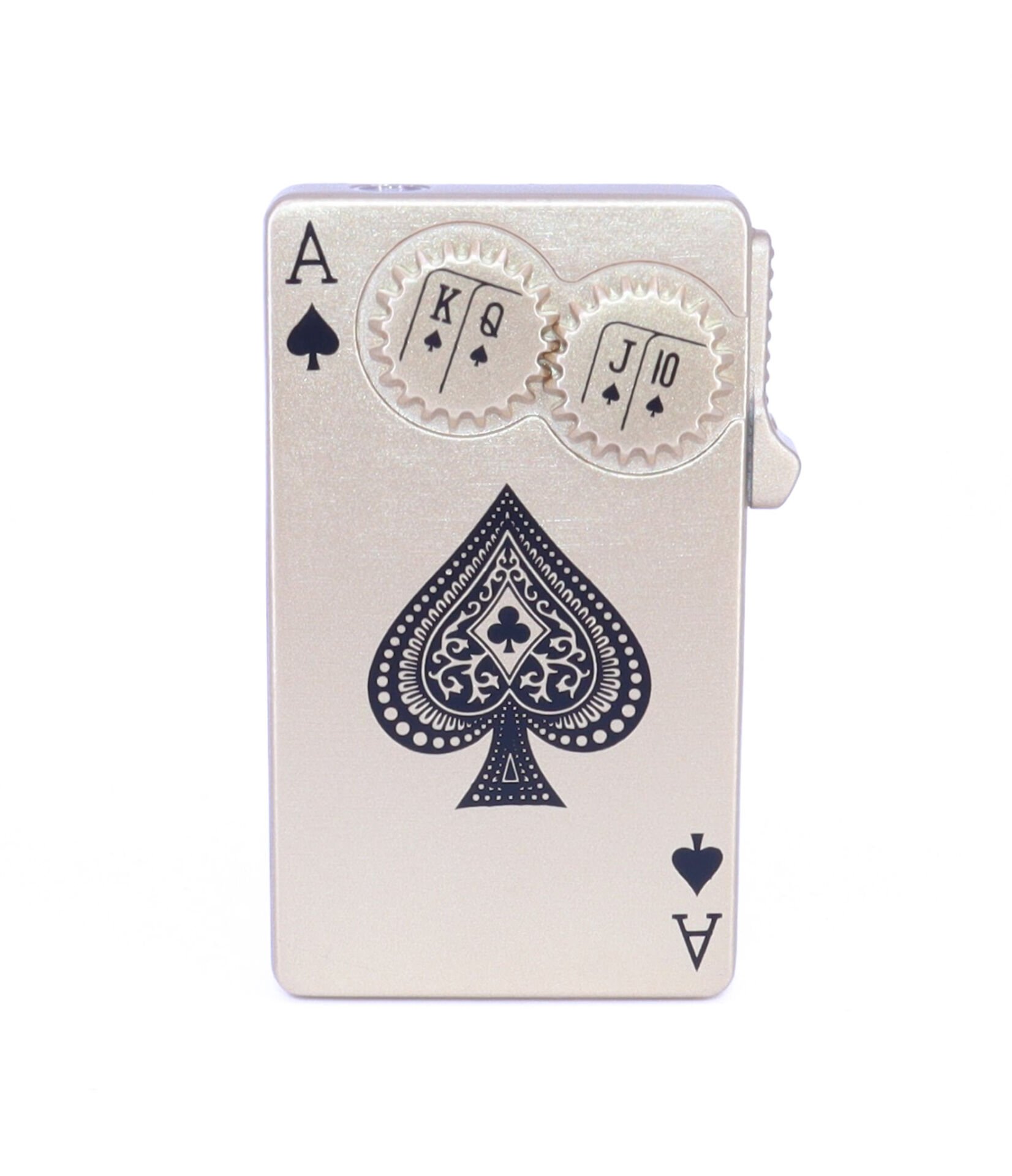 Maça As Dizayn Tek Torch Puro Çakmağı - Gold