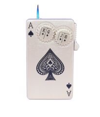 Maça As Dizayn Tek Torch Puro Çakmağı - Gold