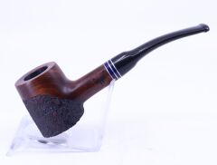 Dapper İşlemeli 9mm Filtreli Poker Pipo (Mavi Bilezik) 06