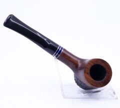 Dapper İşlemeli 9mm Filtreli Poker Pipo (Mavi Bilezik) 06