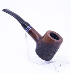 Dapper İşlemeli 9mm Filtreli Poker Pipo (Mavi Bilezik) 06