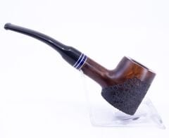 Dapper İşlemeli 9mm Filtreli Poker Pipo (Mavi Bilezik) 06