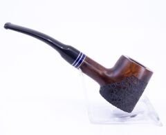 Dapper İşlemeli 9mm Filtreli Poker Pipo (Mavi Bilezik) 06